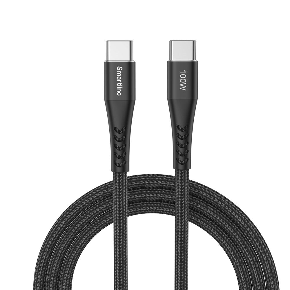 Smartline (20V / 5A) USB-C til USB-C Kabel - 2 m. - Sort