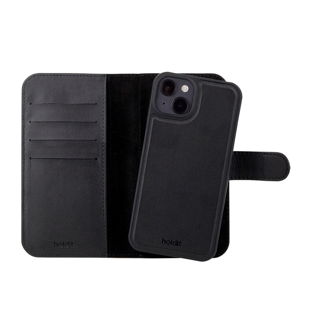Holdit iPhone 14 / 13 Wallet Case MagSafe Plus - Mobil Cover - MagSafe Kompatibel - Black