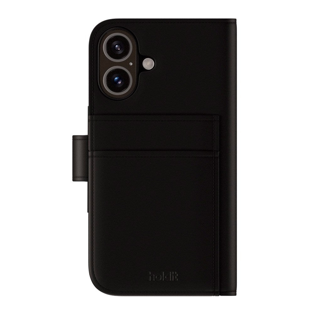 Holdit iPhone 16 Wallet Case MagSafe Plus - Mobil Cover - MagSafe Kompatibel - Black