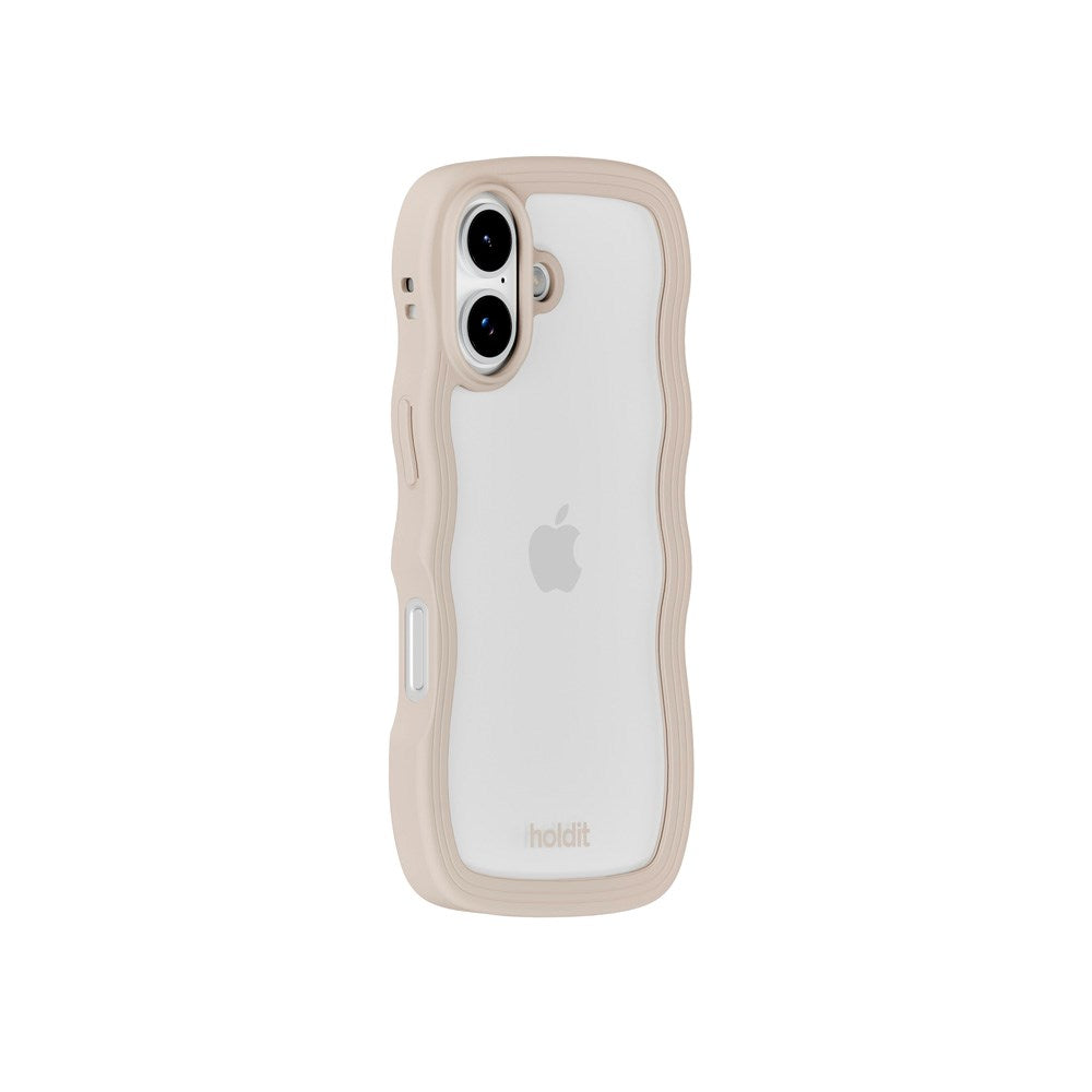 iPhone 17 Holdit Wavy Cover - Light Beige / Transparent