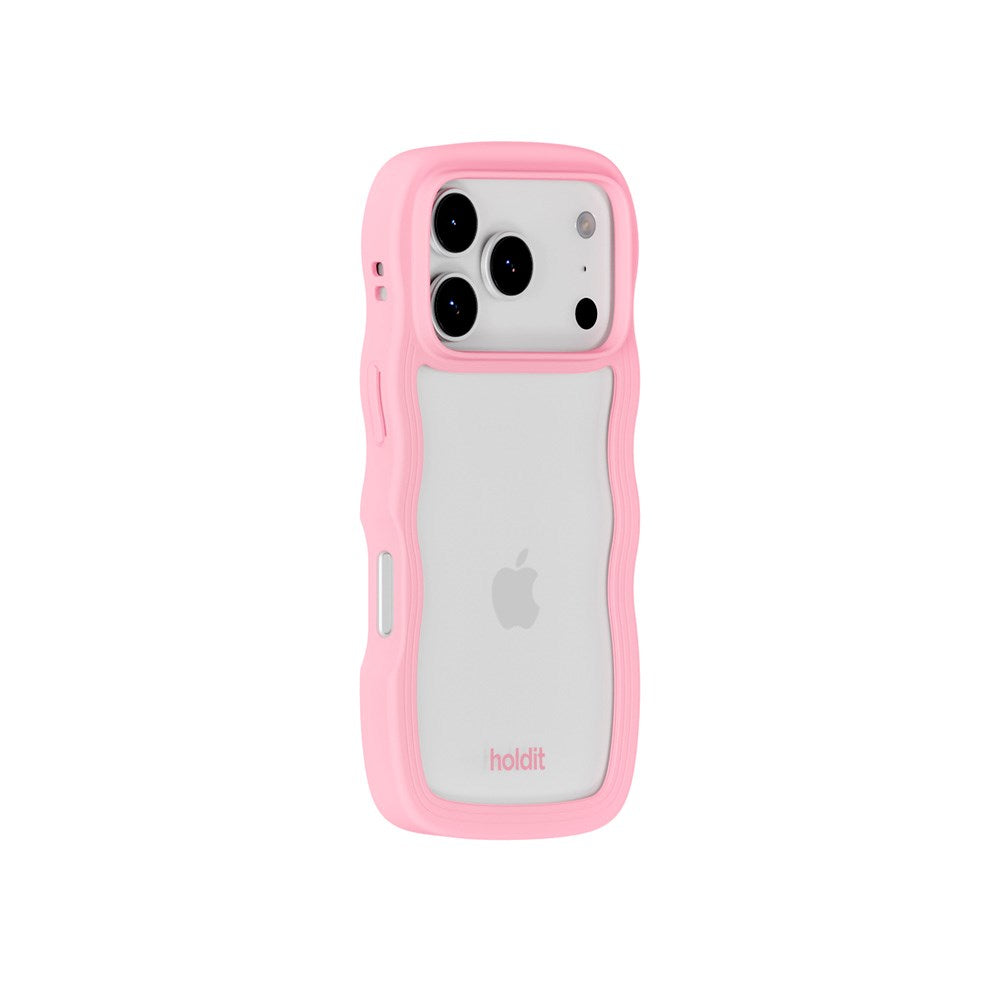 iPhone 17 Pro Holdit Wavy Cover - Pink / Transparent