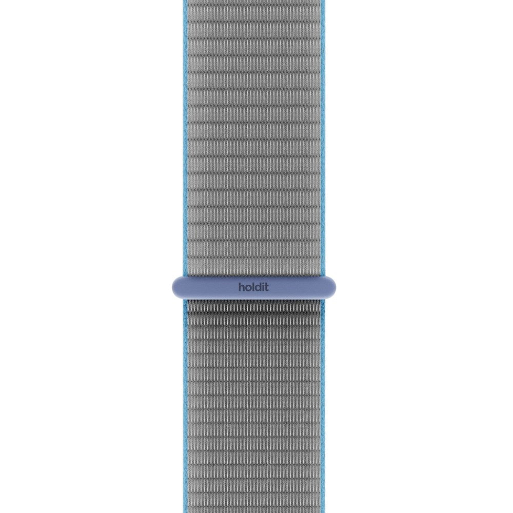 Apple Watch (42/44/SE/45/46/49mm) Holdit Nylon Rem - Grå / Blå