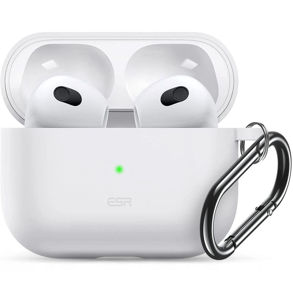 Apple Airpods (3. gen.) ESR Bounce Silikone Cover m. Karabinhage - Hvid