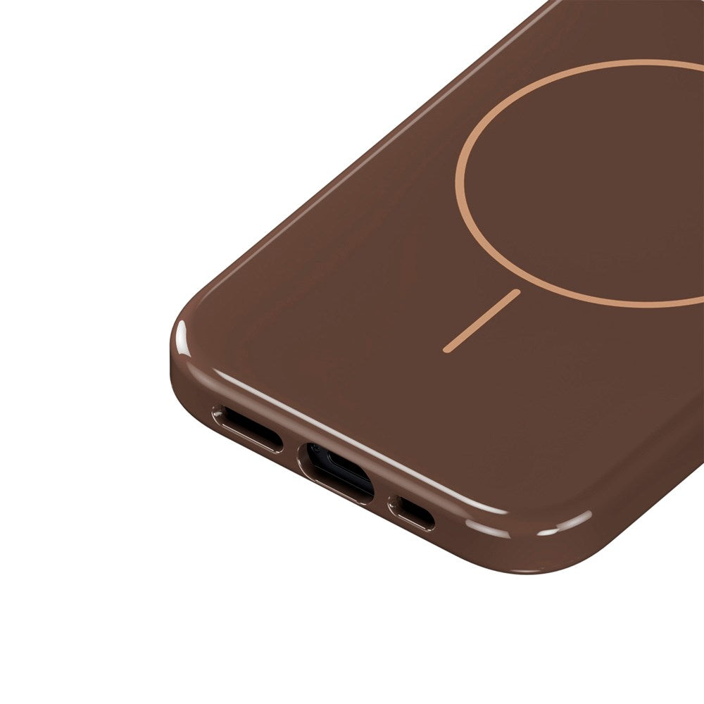 iPhone 17e / 16e / 15 / 14 / 13 Holdit Mono Case - MagSafe Kompatibel - Chocolate / Beige