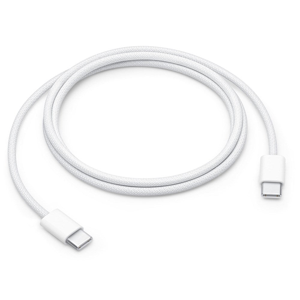 Original Apple USB-C til USB-C Kabel Woven - 60W - 1m - Hvid (MQKJ3ZM/A)