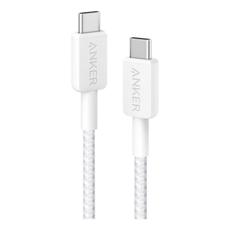 Anker 322 60W USB-C - USB-C Kabel m. Nylon 90Cm - Hvid