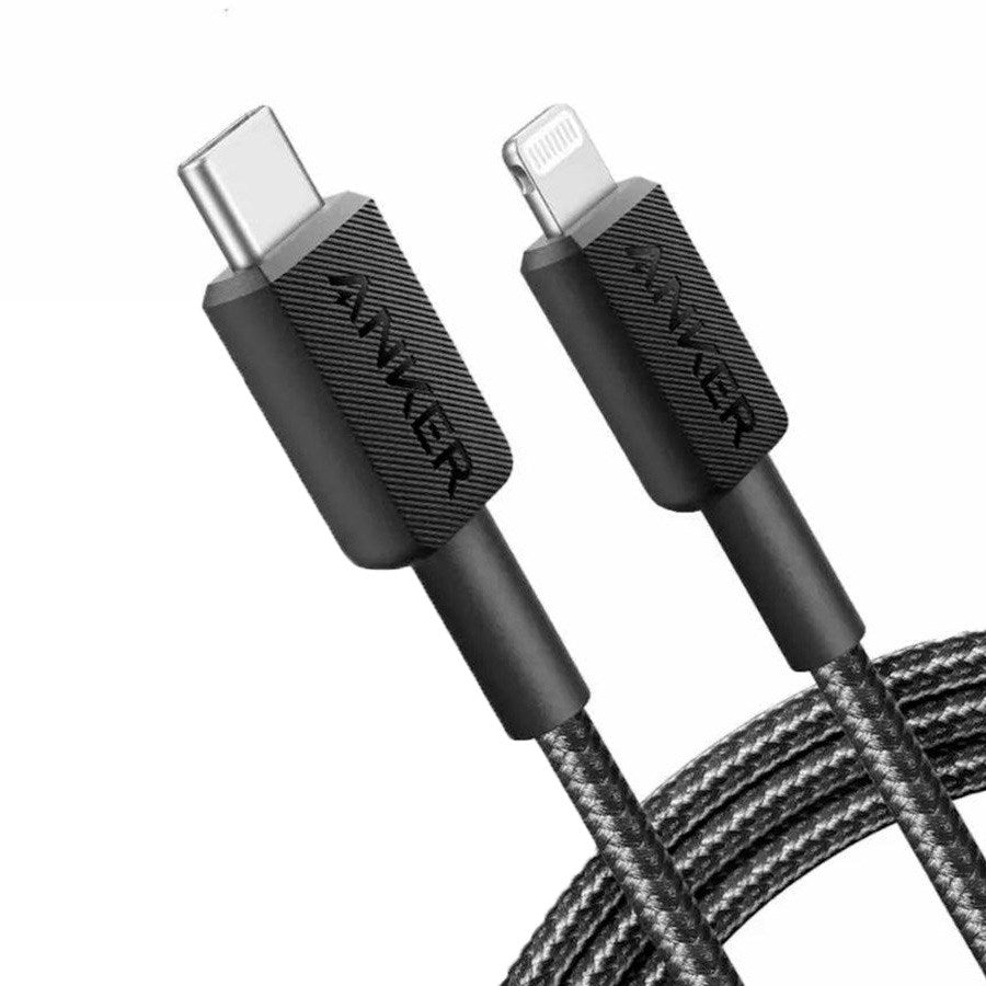 Anker 322 60W PD USB-C - Lightning Kabel m. Nylon 90Cm - Hvid
