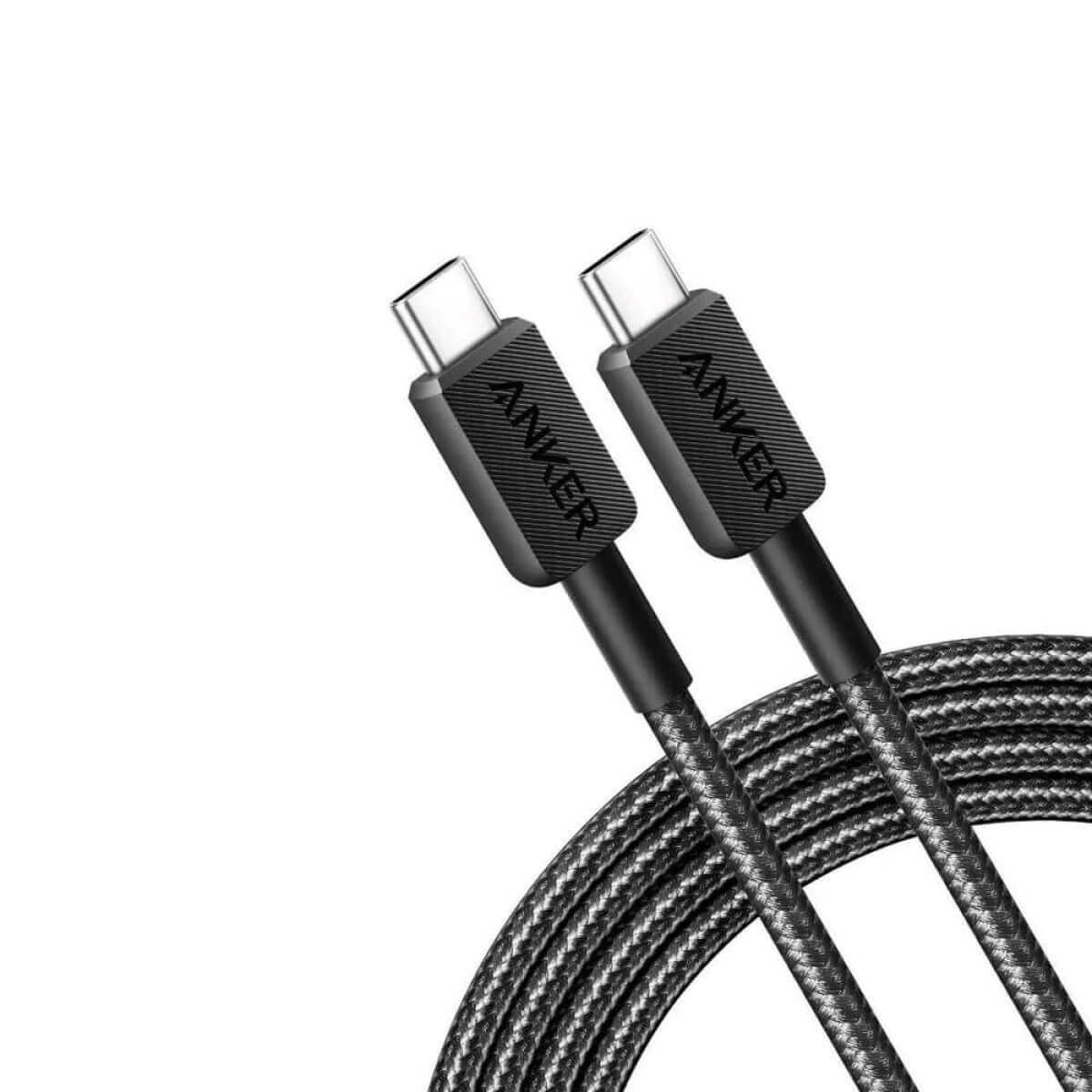 Anker 310 240W USB-C - USB-C Kabel m. Nylon 90Cm - Sort