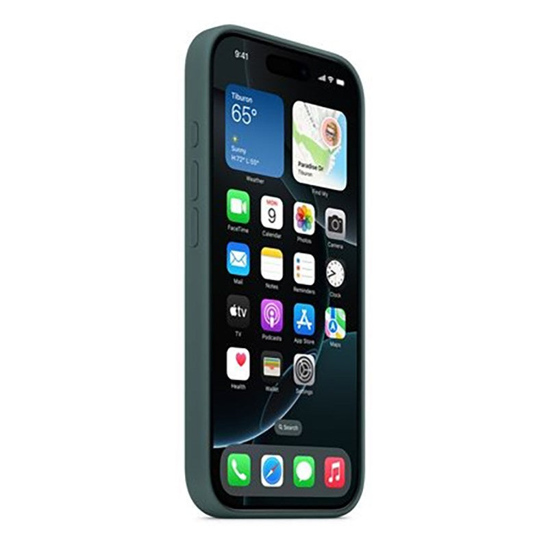 Original Apple iPhone 16 Pro Silikone Bagside - MagSafe Kompatibel - Lake Green (MYYR3ZM/A)