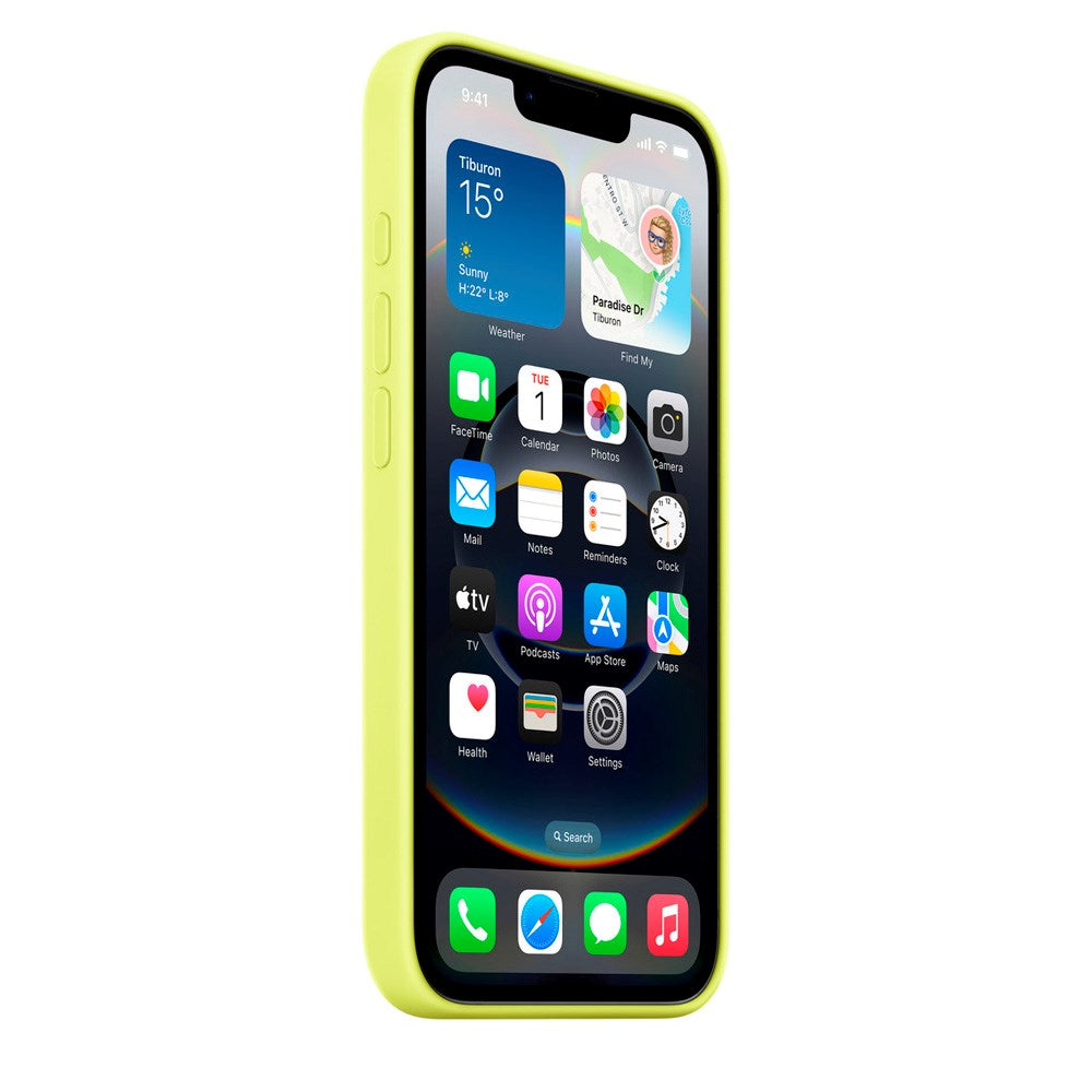 Original Apple iPhone 17e / 16e Silikone Bagside Cover - Neon Yellow (MGYW4ZM/A)