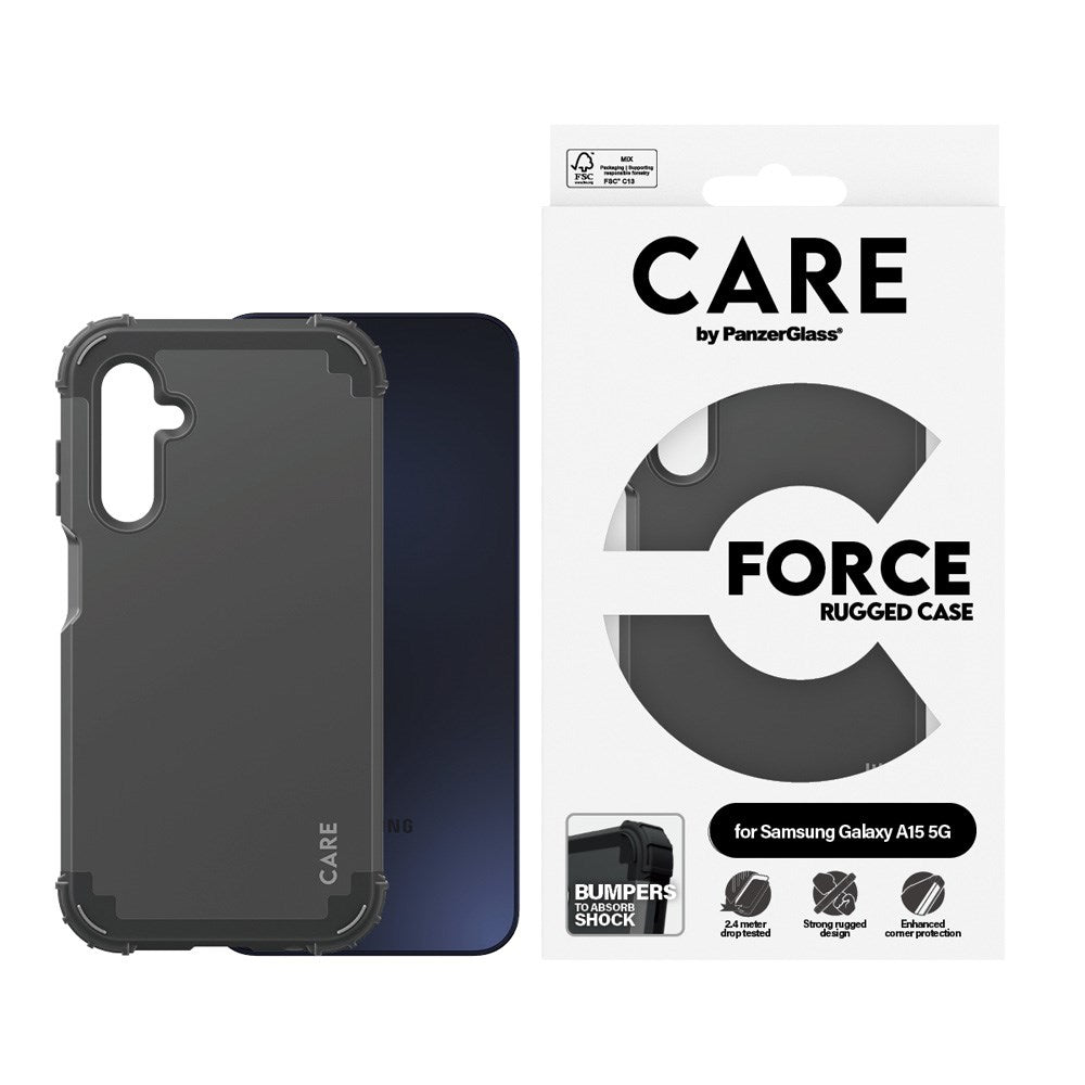 CARE by PanzerGlass Samsung Galaxy A15 (5G) Fashionable FORCE Case - MagSafe Kompatibel - Sort