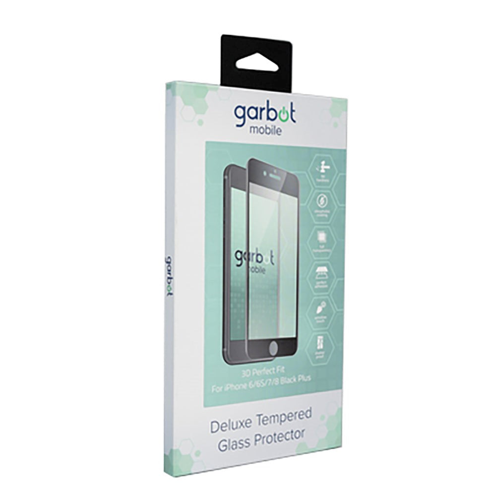 Garbot iPhone 8 Plus / 7 Plus / 6(s) Plus 3D Perfect Fit Hærdet Glas - Case Friendly - Gennemsigtig / Sort Kant