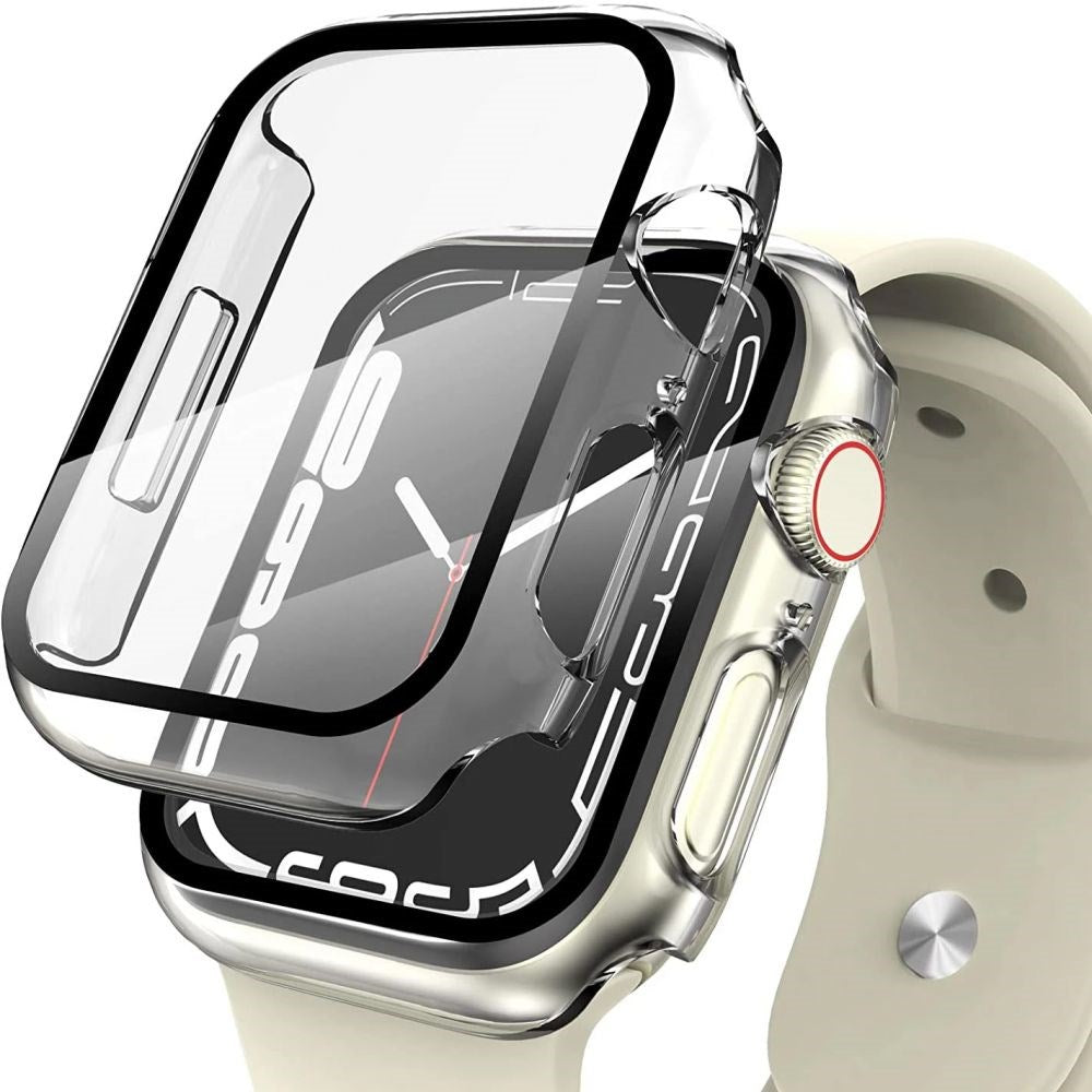 Apple Watch 8/7 (41mm) Tech-Protect DEFENSE360 Smartwatch Case m. Skærmbeskyttelse - 41mm - Gennemsigtig m. Sort Kant