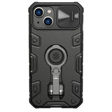 Nillkin iPhone 14 Plus Camshield Armor Pro Håndværker Bagside Cover m. Ring Kickstand - Sort