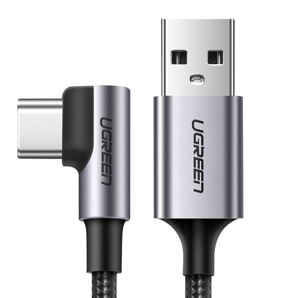 Ugreen 18W Vinklet USB-A til USB-C Kabel - 2m - Sort
