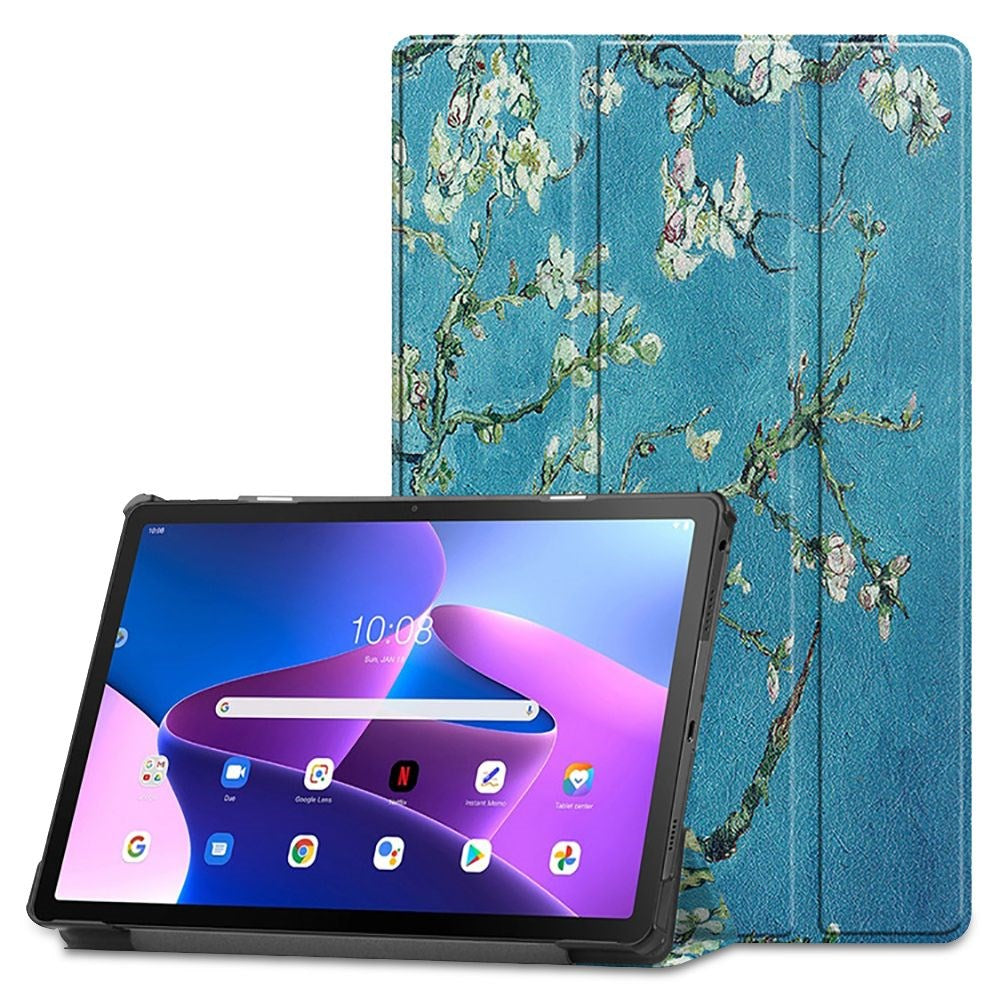 Tech-Protect Lenovo Tab M10 Plus (3. Gen) 10.6" (TB-125F/128F) Smartcase Tri-fold Cover - Hvide Blomster