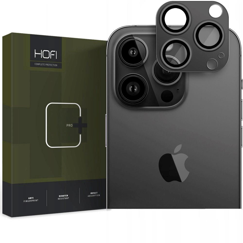 Hofi iPhone 15 Pro / 15 Pro Max Cam Pro+ Beskyttelsesglas til Kameralinse - Sort