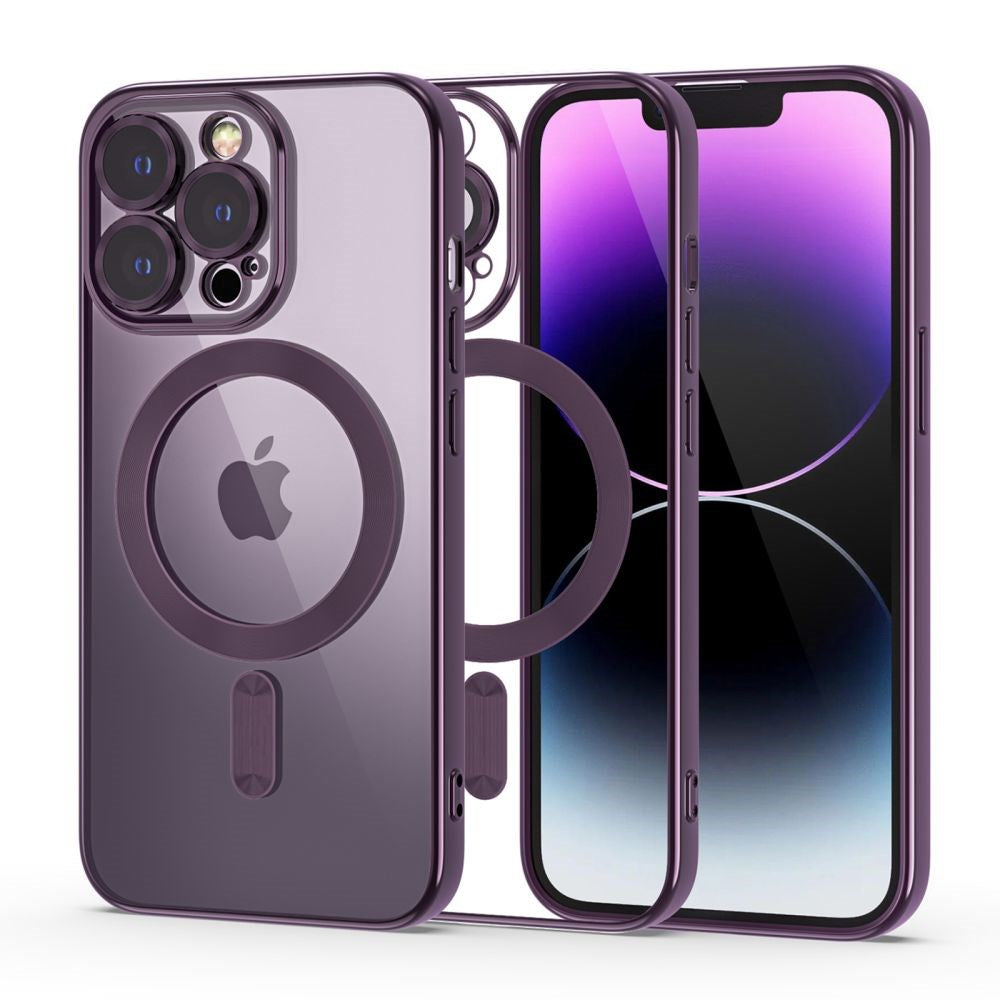Tech-Protect iPhone 14 Pro MagShine Bagside Cover - MagSafe Kompatibel - Gennemsigtig / Violet