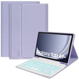 Tech-Protect Samsung Galaxy Tab A9+ (Plus) Keyboard Cover m. Pencil Holder - Engelsk Layout - Lilla