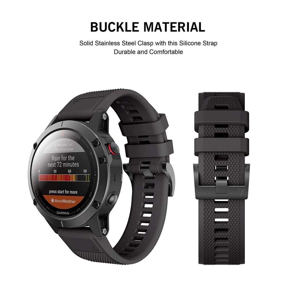 Universal Garmin 26mm Rem Tech-Protect Smooth Rem - Sort