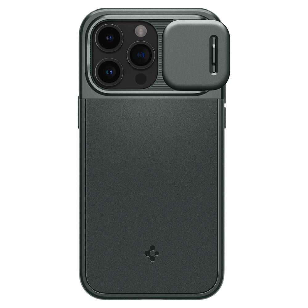 Spigen iPhone 15 Pro Optik Armor Bagside Cover - MagSafe Kompatibel - Abyss Green