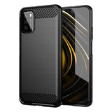 Xiaomi Poco M3 Tech-Protect Carbon Bagside Cover - Sort