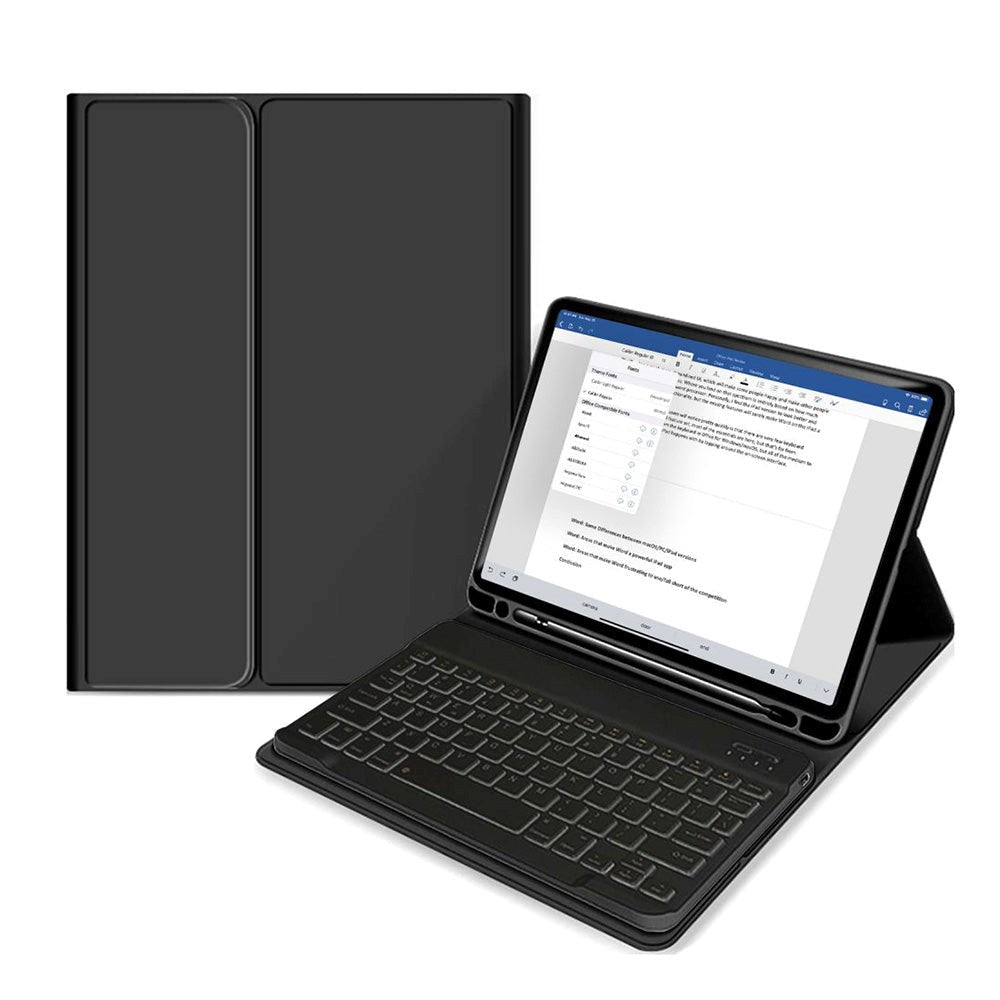 iPad 10.2" (2021 / 2020 / 2019) Tech-Protect Keyboard Cover m. Pencil Holder - Engelsk Layout - Sort