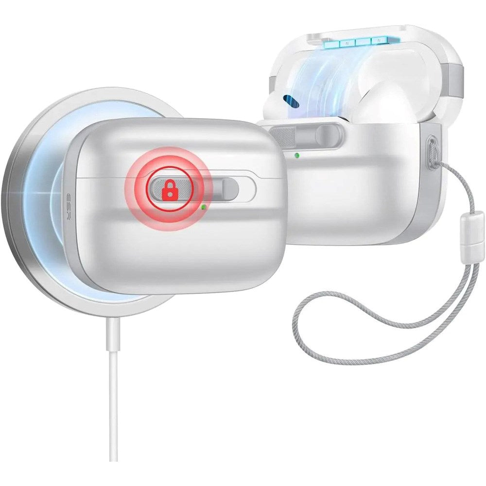 AirPods Pro (1. & 2. Gen.) ESR Pulse Cover m. Lås - MagSafe Kompatibel - Hvid
