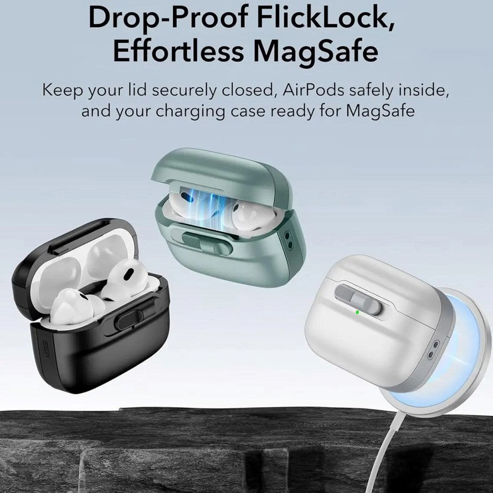AirPods Pro (1. & 2. Gen.) ESR Pulse Cover m. Lås - MagSafe Kompatibel - Lyserød