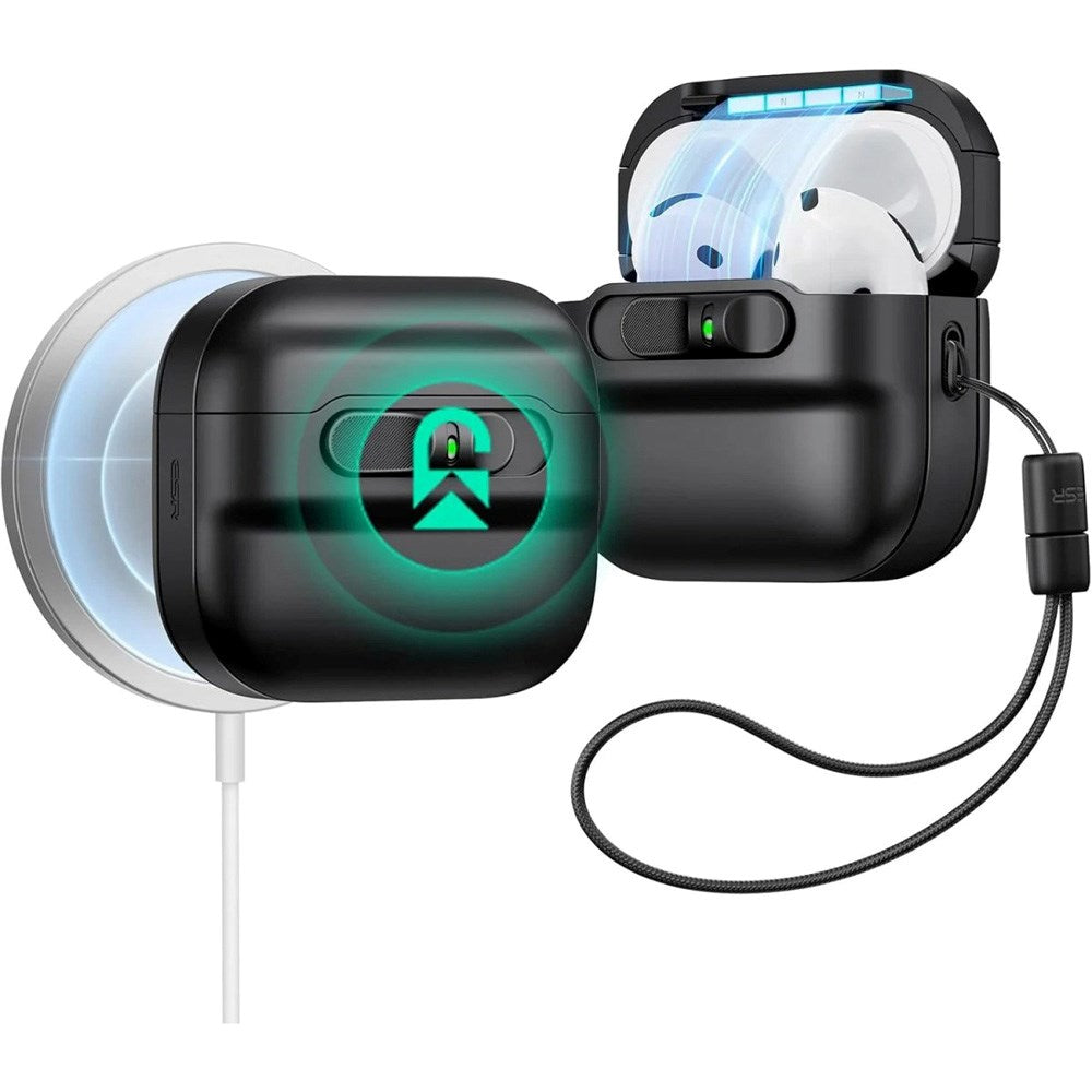 AirPods (4. Gen.) ESR Pulse Cover m. Lås - MagSafe Kompatibel - Sort