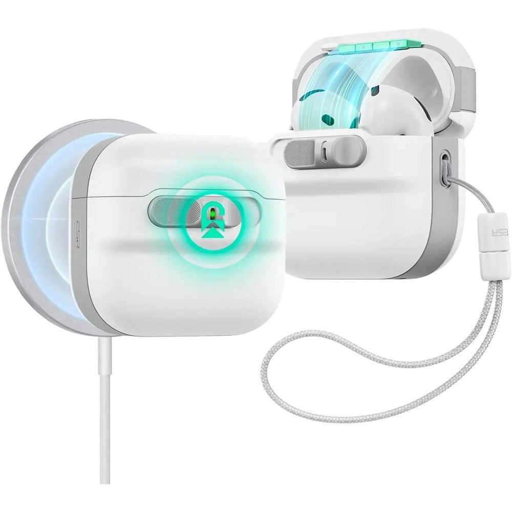 AirPods (4. Gen.) ESR Pulse Cover m. Lås - MagSafe Kompatibel - Hvid
