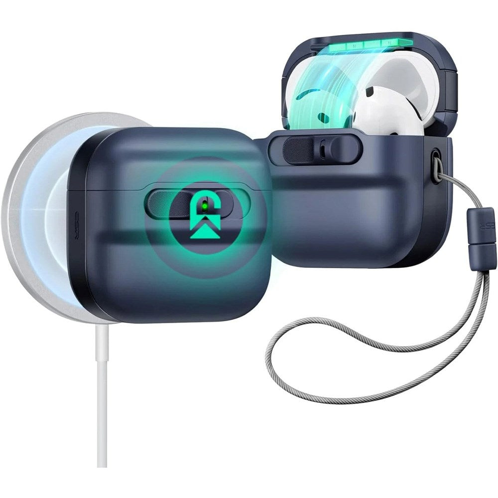 AirPods (4. Gen.) ESR Pulse Cover m. Lås - MagSafe Kompatibel - Blå