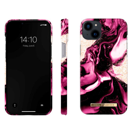 iDeal Of Sweden iPhone 14 Plus Fashion Cover - Golden Ruby Marble