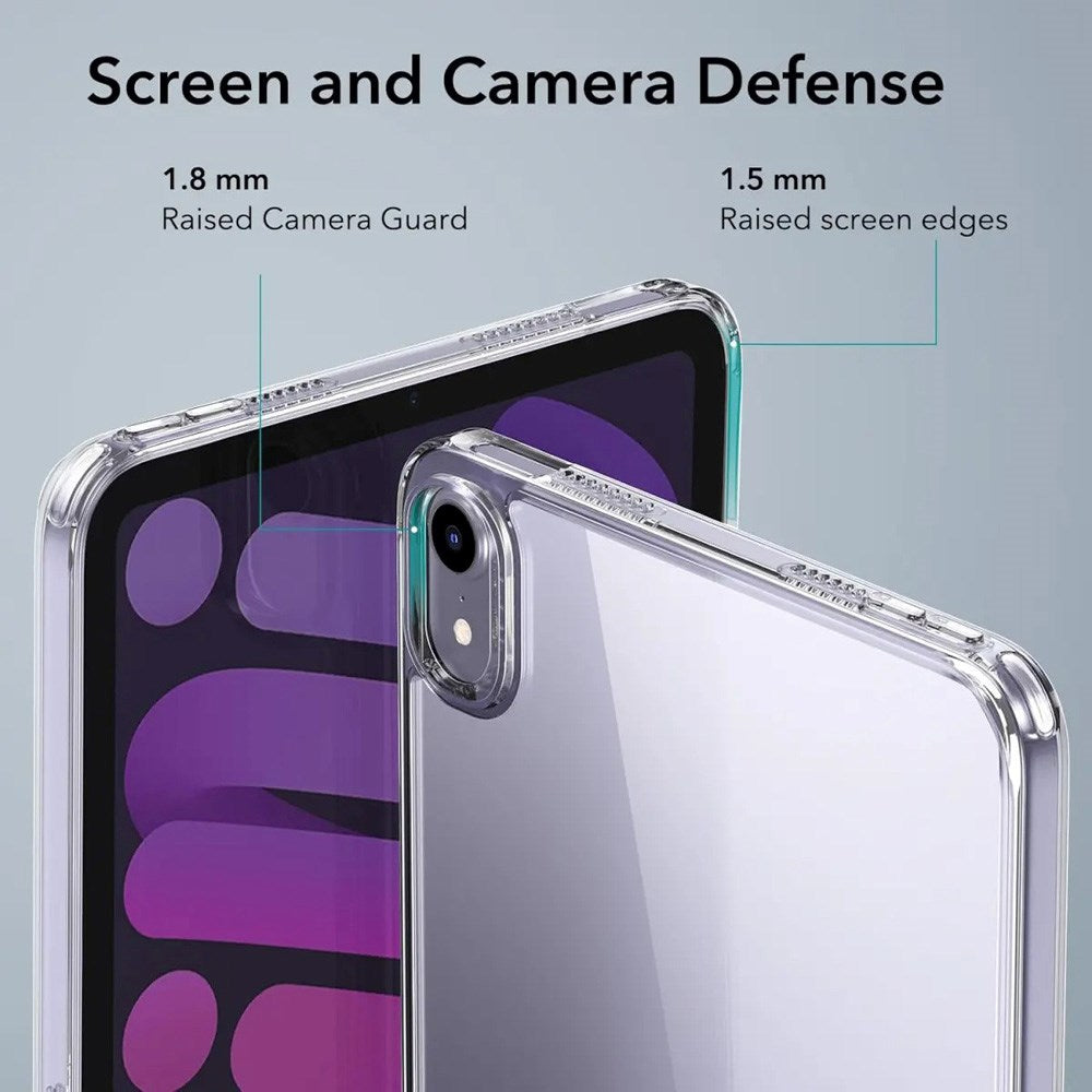 ESR iPad Mini (2024 / 2021) Hybrid Cover m. Ståfunktion - Gennemsigtig / Grå