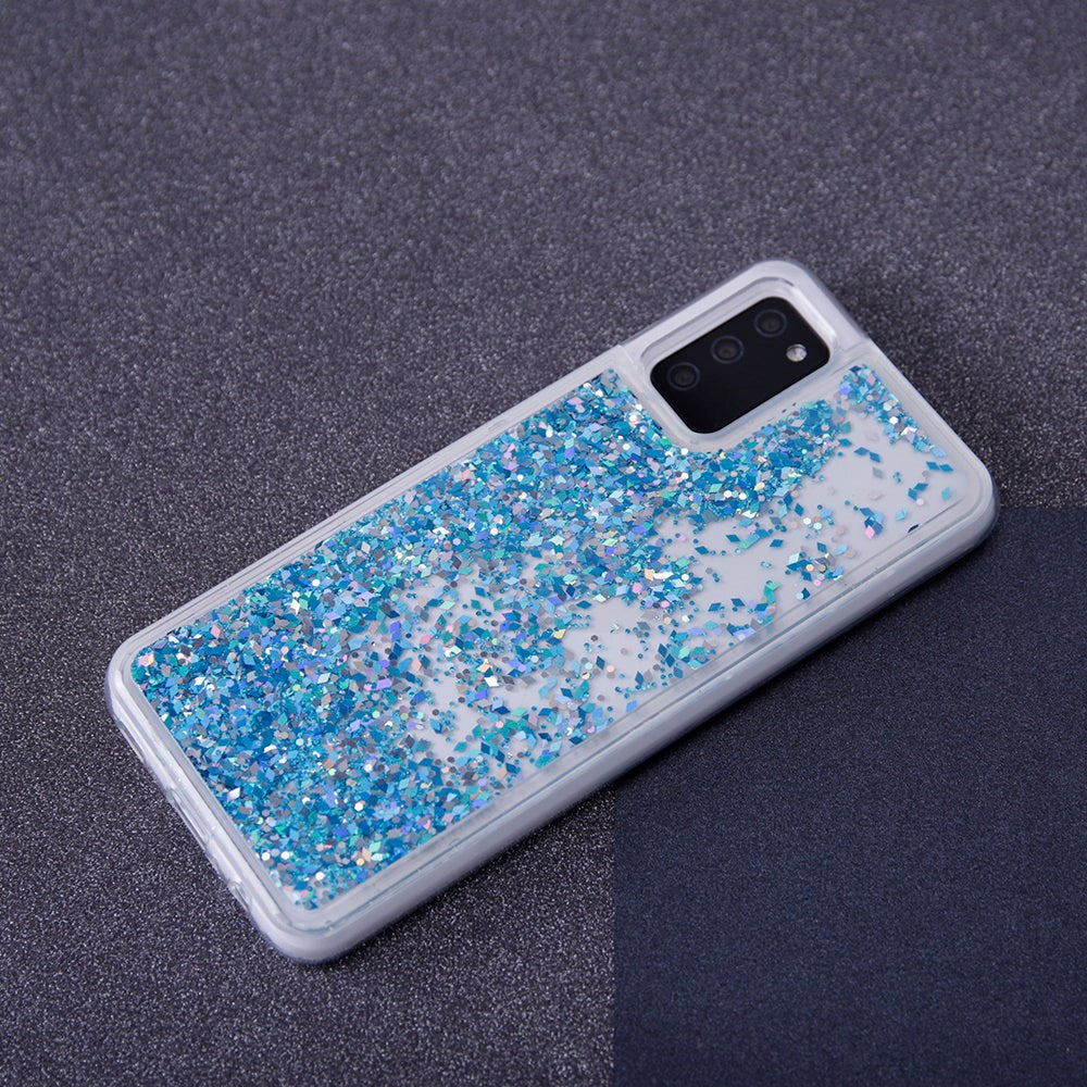 Samsung Galaxy S23 Ultra Gennemsigtigt Glimmer Mobil Cover - Blå