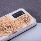 Samsung Galaxy S23 Ultra Gennemsigtigt Glimmer Mobil Cover - Guld