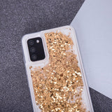 Samsung Galaxy S23 Ultra Gennemsigtigt Glimmer Mobil Cover - Guld