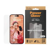 PanzerGlass iPhone 15 Classic Fit Beskyttelsesglas - Platinum Strength - Gennemsigtig