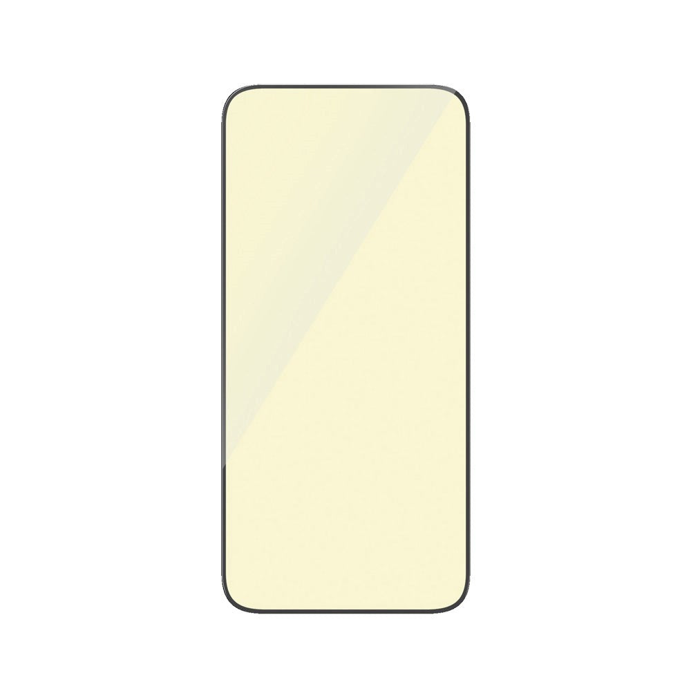 PanzerGlass iPhone 15 Plus / 16 Plus Ultra Wide Fit Beskyttelsesglas m. EasyAligner - Anti-Reflective - Anti-Blue Light - Diamond Strength - Gennemsigtig / Sort Kant