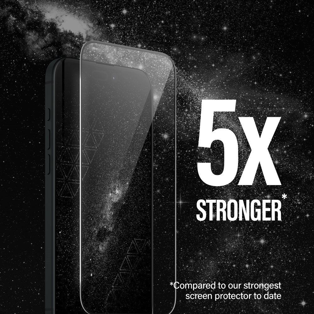 PanzerGlass iPhone 15 Plus / 16 Plus Ultra Wide Fit Ceramic Beskyttelsesglas m. EasyAligner - Sort Kant