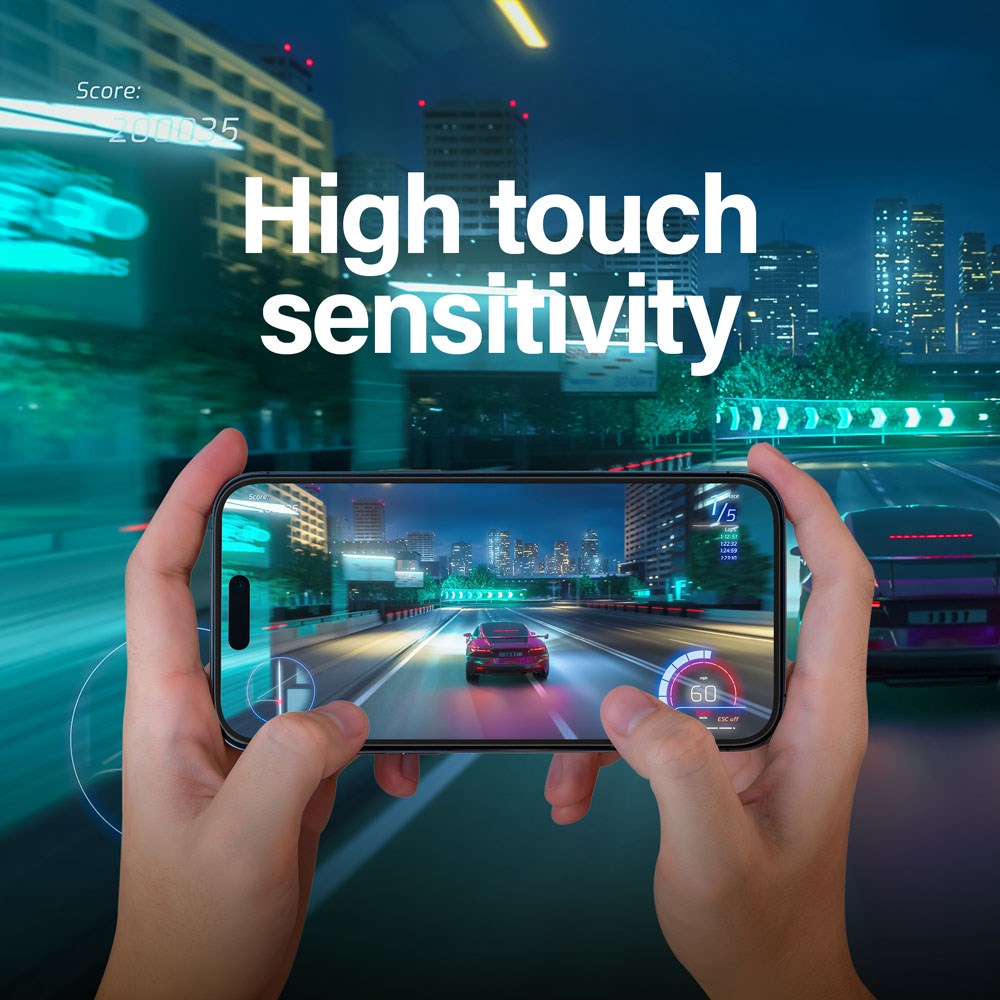 PanzerGlass iPhone 15 / 16 Ultra Wide Fit Beskyttelsesglas m. EasyAligner - Anti-Reflective - Diamond Strength - Gennemsigtig / Sort Kant