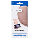 Samsung Galaxy S24 Vivanco Classic Wallet Mobil Cover m. Pung - Rose Gold