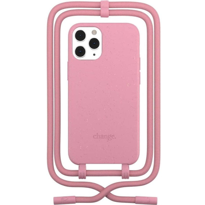 iPhone 12 Pro Max Woodcessories Change Case m. Strop - 100% Plantebaseret - Coral Pink