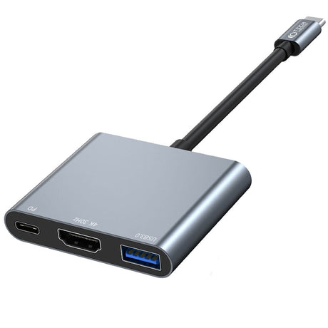 Tech-Protect 3in1 USB-C Multiport V1 Hub - USB-A / USB-C / HDMI - Grey