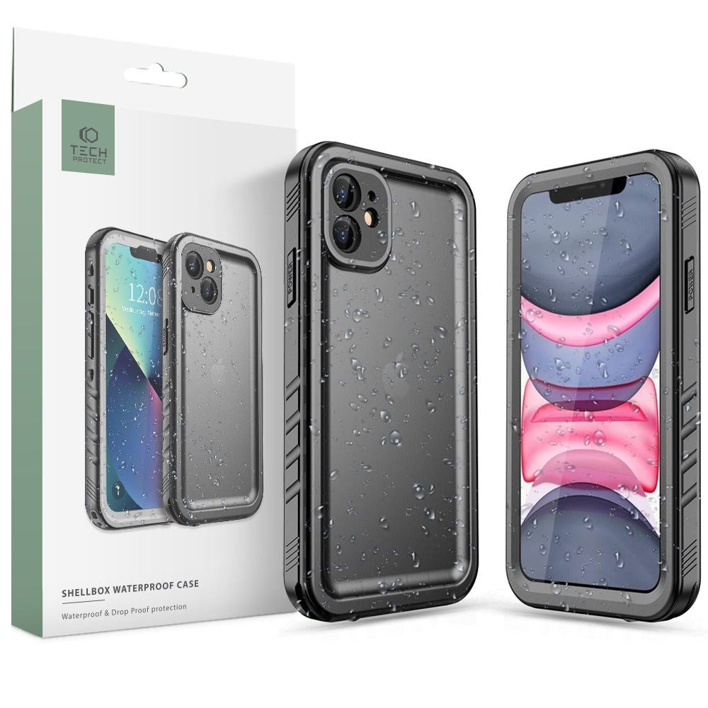 iPhone 11 Vandtæt Cover Tech-Protect  - Gennemsigtig / Sort