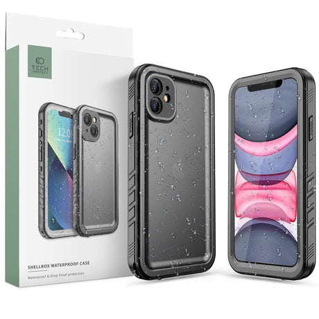 iPhone 11 Vandtæt Cover Tech-Protect  - Gennemsigtig / Sort