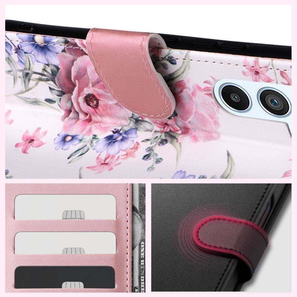 Tech-Protect Xiaomi Poco C65 / Redmi 13C Flip Wallet m. Pung - Blossom Flower