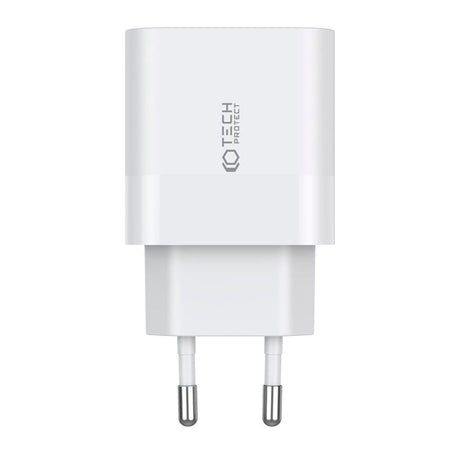 Network 20W Vægoplader m. 2 x USB-C fra Tech-Protect - Hvid