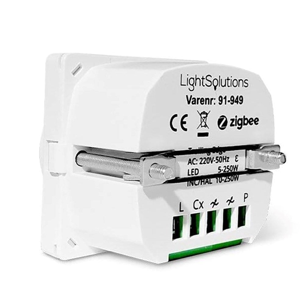 Light Solutions - ZigBee Dreje Lysdæmper 250W til LK FUGA Kontakt - Hvid