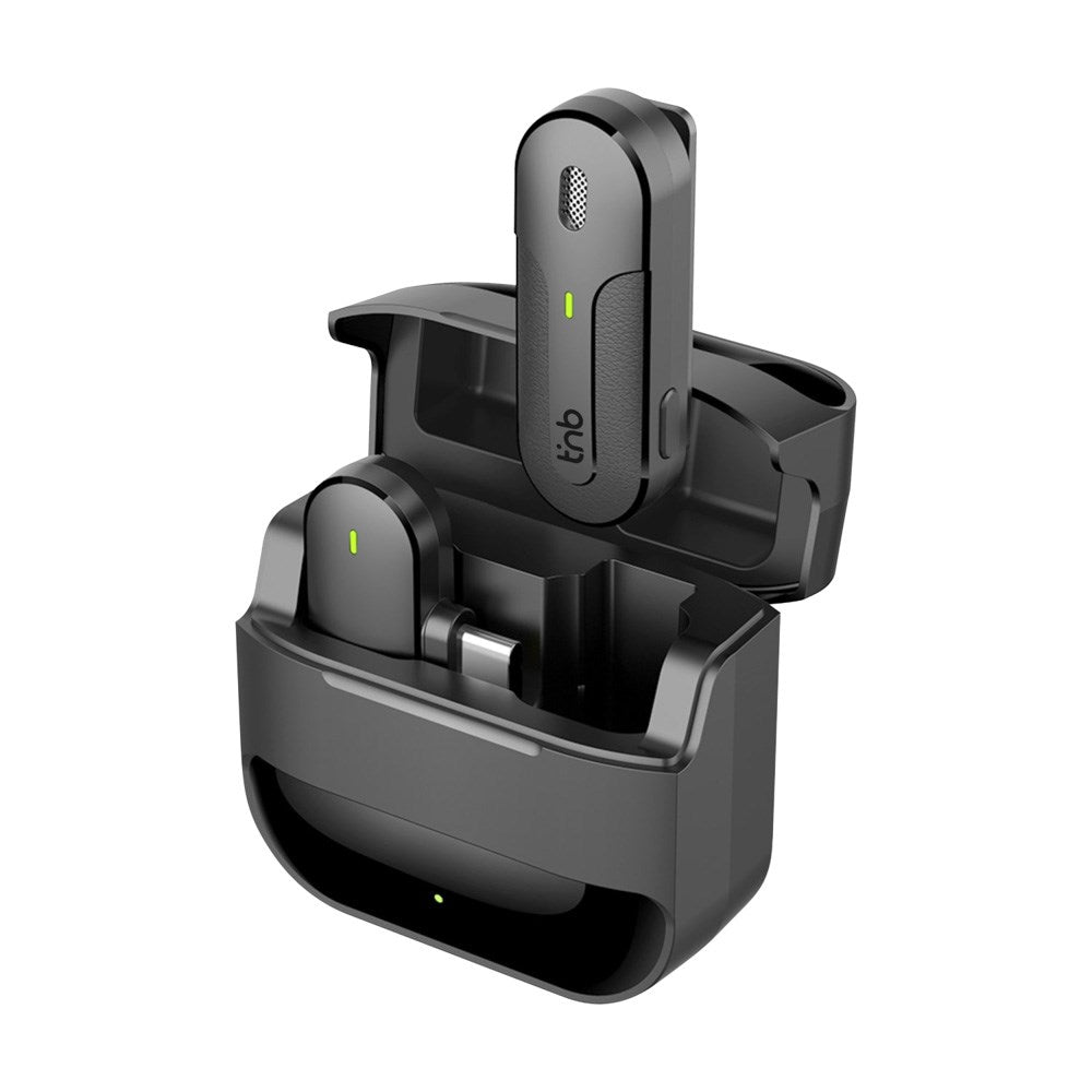 T'NB - INFLUENCE PRO - Trådløs Mikrofon m. Opladningsetui - USB-C - Sort
